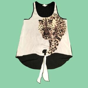 Sheer Y2K Leopard Print Top